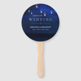 Blue Night Silver Mason Jar String Lights Wedding Handwaaier