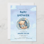 Blue Night Sky Baby Beer Douche Uitnodiging (Voorkant)