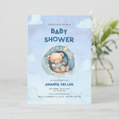 Blue Night Sky Baby Beer Douche Uitnodiging (Staand voorkant)