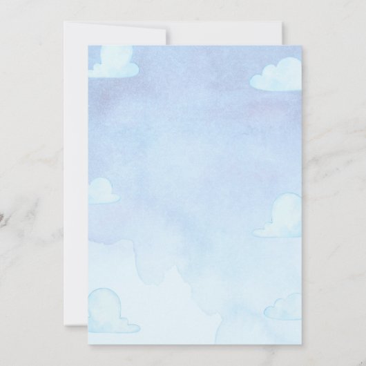 Blue Night Sky Baby Beer Douche Uitnodiging (Achterkant)