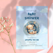 Blue Night Sky Baby Beer Douche Uitnodiging