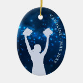 Blue Night Sky Cheer Team Award Keramisch Ornament (Voorkant)
