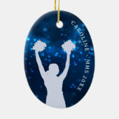 Blue Night Sky Cheer Team Award Keramisch Ornament (Achterkant)