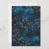 Blue Night Sky met Gold Foil Stars Verjaardagsfees Kaart (Achterkant)