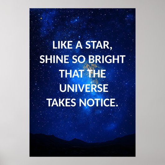 Blue Night Sky Motivatie Poster (Voorkant)