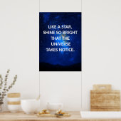 Blue Night Sky Motivatie Poster (Keuken)