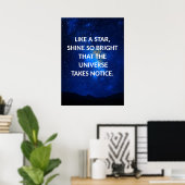 Blue Night Sky Motivatie Poster (Thuiskantoor)