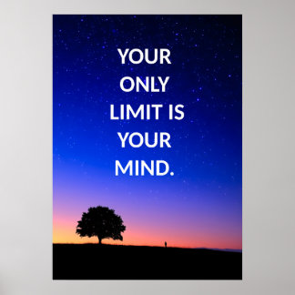 Blue Night Sky Motivatie Quote Poster