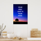 Blue Night Sky Motivatie Quote Poster (Keuken)