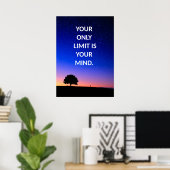 Blue Night Sky Motivatie Quote Poster (Thuiskantoor)
