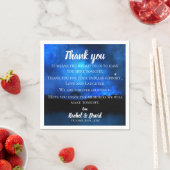 Blue Night Sky Wedding Bedankt bericht Napkins Servet (Insitu)