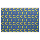 Blue Night Sky Yellow Moon Stars Astronomie Stof (Fat Quarter)