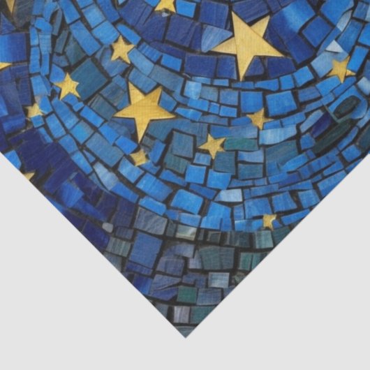 Blue Night Stars Mozaïek Decoupage Tissuepapier (Detail)