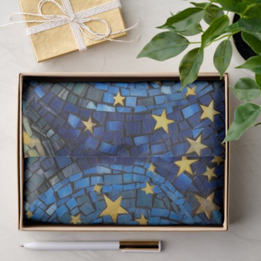 Blue Night Stars Mozaïek Decoupage Tissuepapier (Geschenk)