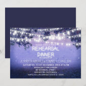 Blue Night & String Lights repetitie diner Kaart (Voorkant / Achterkant)