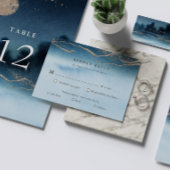 Blue Night Waterverf Landschap RSVP Respons Kaart