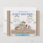 Blue Noah's Ark Baby shower Kaart (Voorkant)