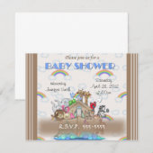 Blue Noah's Ark Baby shower Kaart (Voorkant / Achterkant)