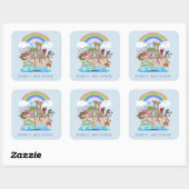 Blue Noah's Ark Baby shower Sticker (Vel)