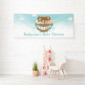 Blue Noah's Ark Boy Baby shower Birthday Baptism Spandoek (Insitu)
