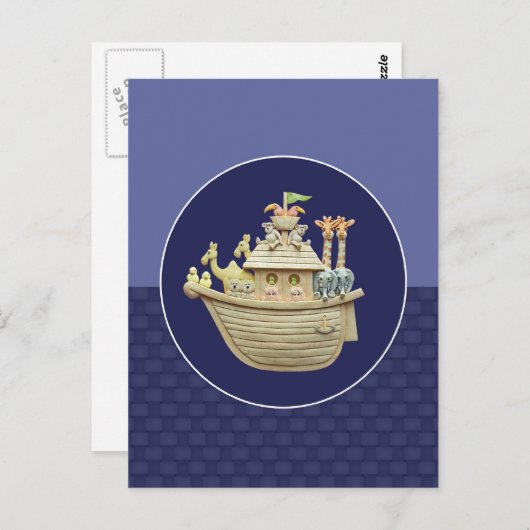 Blue Noah's Ark Briefkaart (Voorkant / Achterkant)