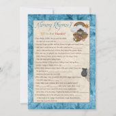 Blue Noah's Ark Nursery Rhyme Baby shower Spelletj Kaart (Voorkant)