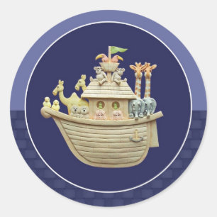 Blue Noah's Ark Ronde Sticker