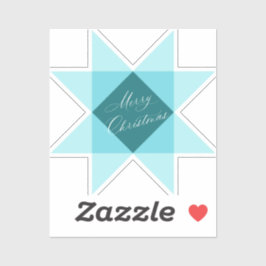 Blue Nordic Star Christmas Sticker