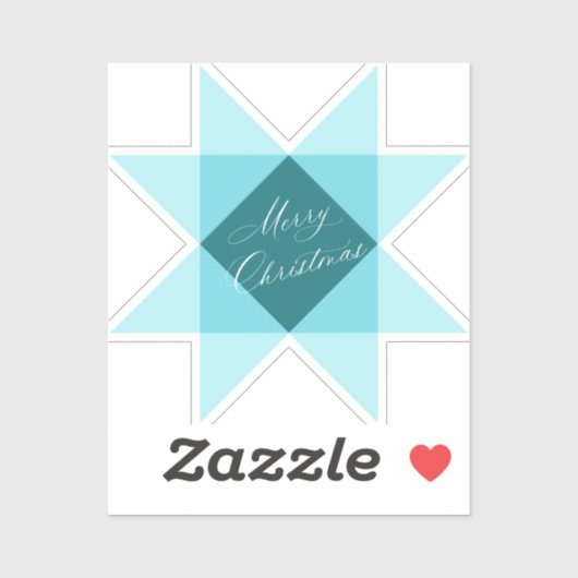 Blue Nordic Star Christmas Sticker (Vel)