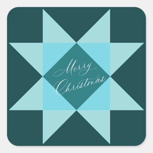 Blue Nordic Star Christmas Vierkante Sticker (Voorkant)