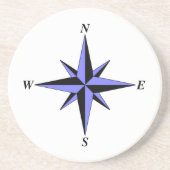 Blue North Arrow-Onderzetter Zandsteen Onderzetter (Voorkant)