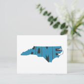 Blue North Carolina Home State Word Art Briefkaart (Staand voorkant)