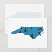 Blue North Carolina Home State Word Art Briefkaart (Voorkant / Achterkant)