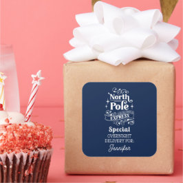 Blue North Pole Special OVERNIGHT-LEVERING VOOR Vierkante Sticker