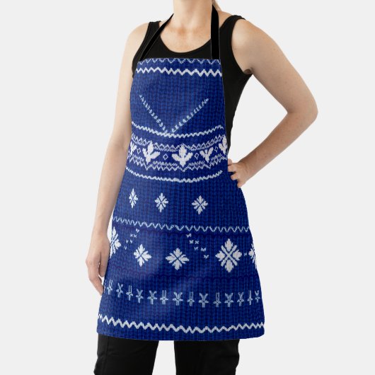 Blue Norwegian Knit, Apron Schort (Insitu)