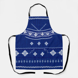 Blue Norwegian Knit, Apron Schort