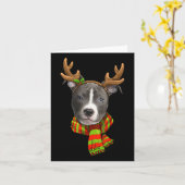 Blue Nose Pitbull Christmas Reindeer Pet Hondenlie Kaart (Gele Bloem)