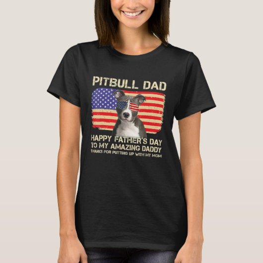 Blue Nose Pitbull Dad Happy Fathers Day To My Amaz T-shirt (Voorkant)