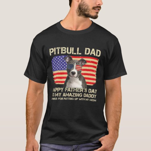 Blue Nose Pitbull Dad Happy Fathers Day To My Amaz T-shirt (Voorkant)