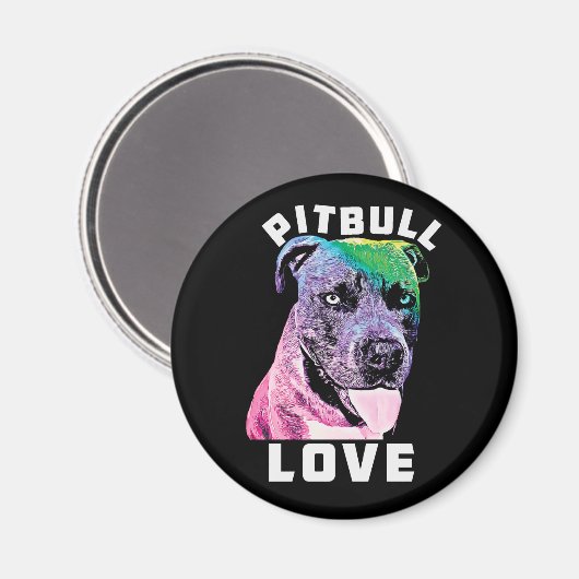 Blue Nose Pitbull Love Pop Art Style Cool Pit Magneet (Voorkant / Achterkant)