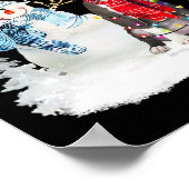 Blue Nose Pitbull Santa Dog Christmas Sneeuwman Xm Poster (Hoek)