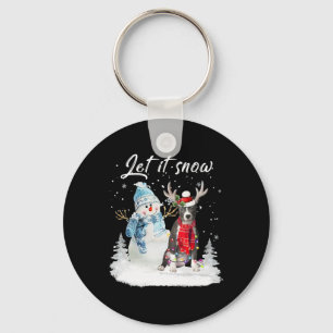 Blue Nose Pitbull Santa Dog Christmas Sneeuwman Xm Sleutelhanger