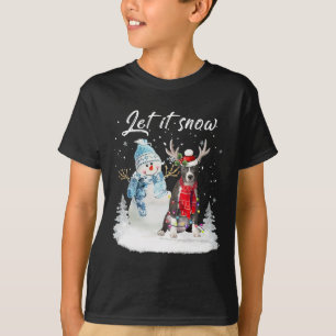 Blue Nose Pitbull Santa Dog Christmas Sneeuwman Xm T-shirt