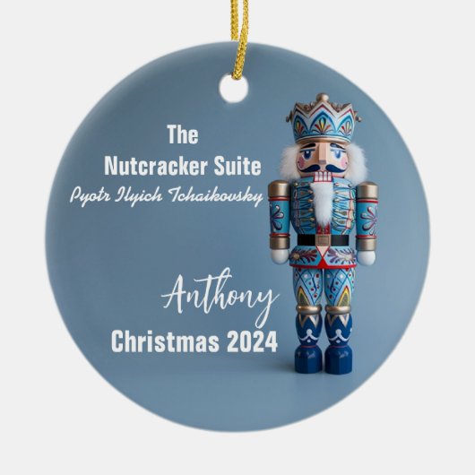 Blue Notenkraker gepersonaliseerd Ornament (Voorkant)