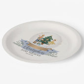 Blue Notenkraker Kerst baby shower Party Papieren Bordje (Gekanteld)