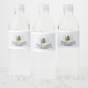Blue Notenkraker Kerst Baby shower Waterfles Etiket