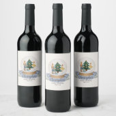 Blue Notenkraker Winter Wonderland baby shower Wijn Etiket (Flessen)