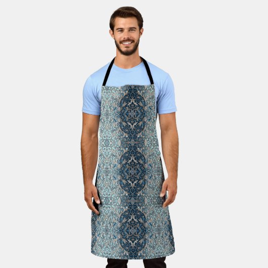 Blue Nouveau Apron Schort (Gedragen)
