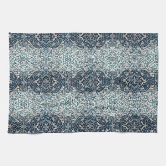 Blue Nouveau Kitchen Towel Theedoek (Horizontaal)