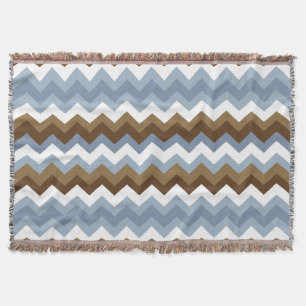 Blue-Nuetral Zig Zag Blanket Deken